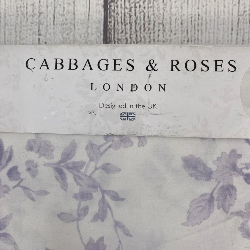 Cabbages & Roses Alderney Pillowcase Pair King Lilac Floral 100% Cotton Percale